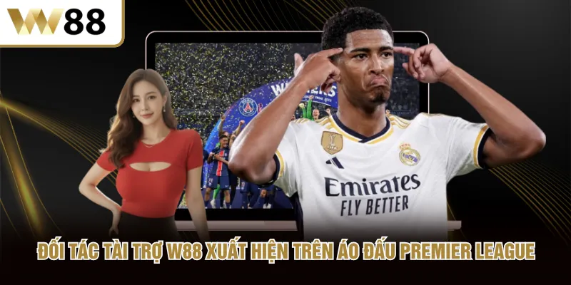 Đối tác tài trợ W88 xuất hiện trên áo đấu Premier League