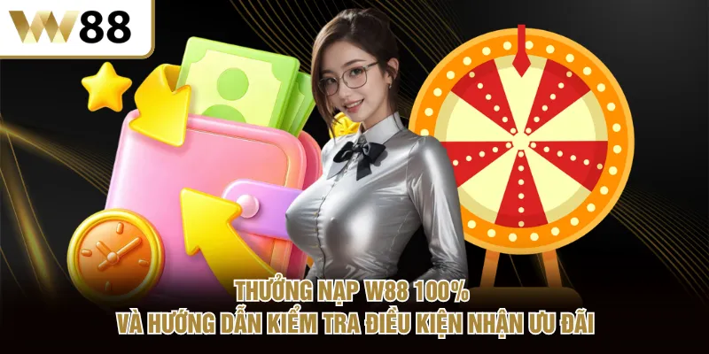 Thưởng nạp W88 100% và hướng dẫn kiểm tra điều kiện nhận ưu đãi
